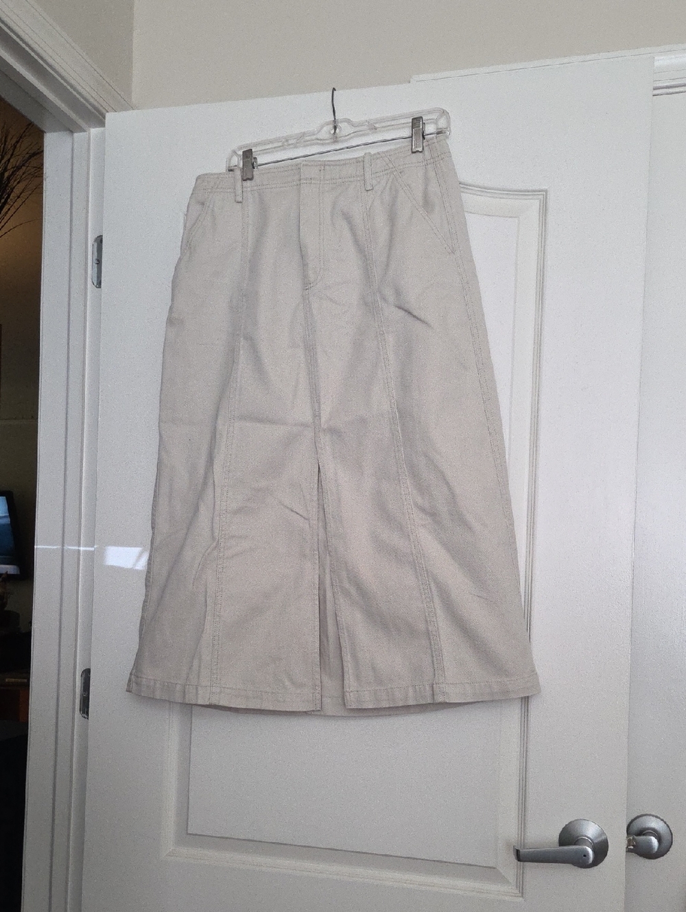 Classic Women's A-Line Skirt in Light Beige